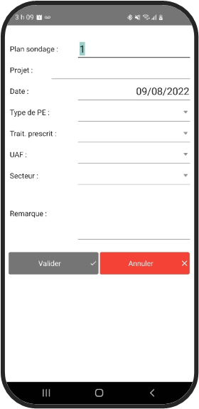 Écran Nouveau projet
