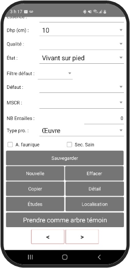 Écran Info complémentaire