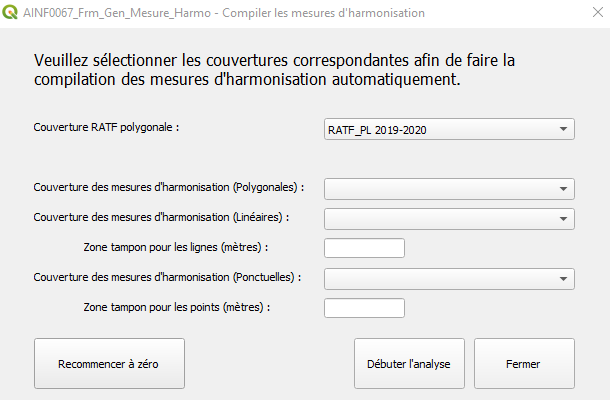 Capture d’écran – Compiler les mesures d’harmonisation